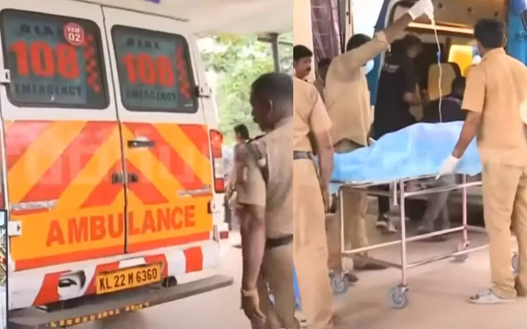 കളമശ്ശേരി സ്ഫോടനത്തിൽ പരിക്കേറ്റവരെ ആശുപത്രിയിലെത്തിക്കുന്നു | Photo: Screengrab/Mathrubhumi News