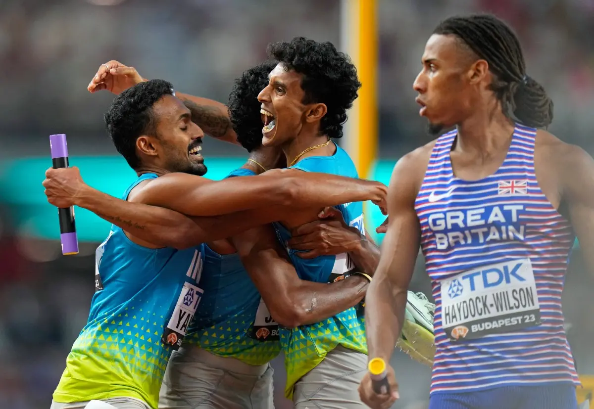 പുരുഷന്‍മാരുടെ 4x400 മീറ്റര്‍ റിലേ ടീം | ഫോട്ടോ: പി.ടി.ഐ