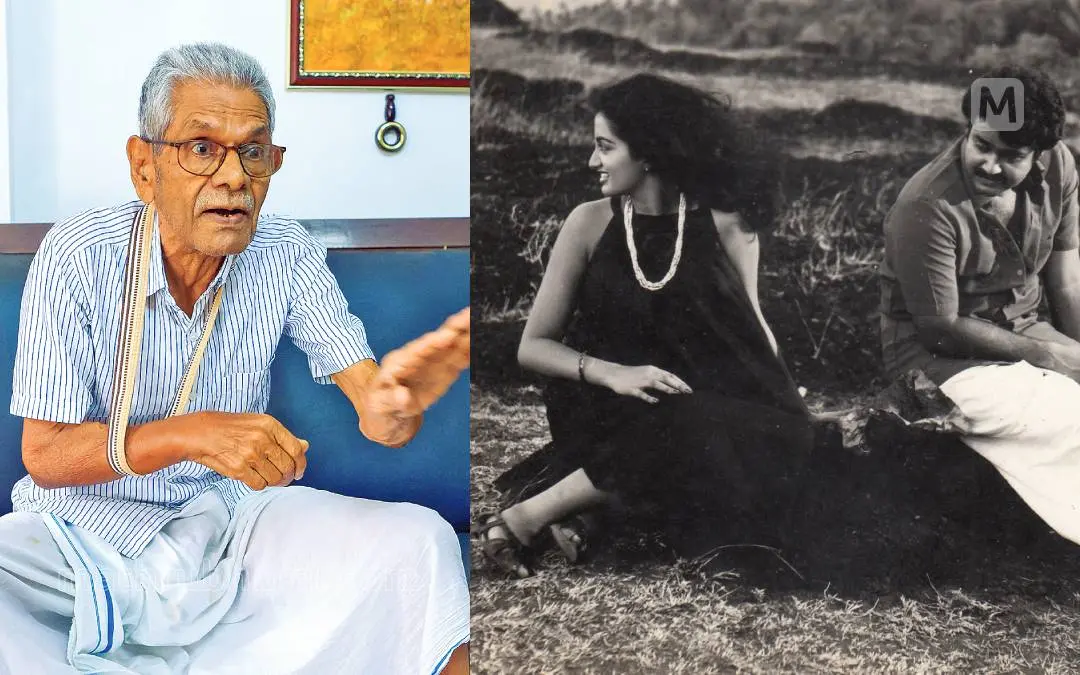 അഡ്വ. ഉണ്ണിമേനോൻ, തൂവാനത്തുമ്പികൾ എന്ന ചിത്രത്തിൽ സുമലതയും മോഹൻലാലും | ഫോട്ടോ: മാതൃഭൂമി