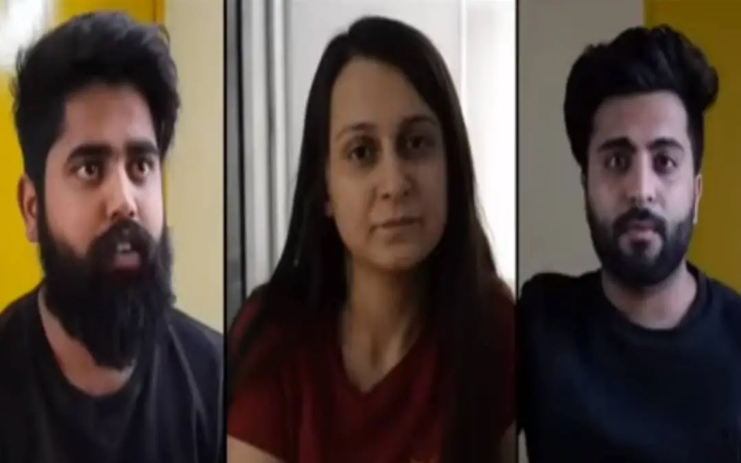 കേസിലെ പ്രതികളായ ലക്ഷ്യ വാലിയ, പ്രിയ സേത്, ദിക്ഷന്ത് ശര്മ | Screengrab Courtesy: Youtube.com/ Deepika Narayan Bhardwaj