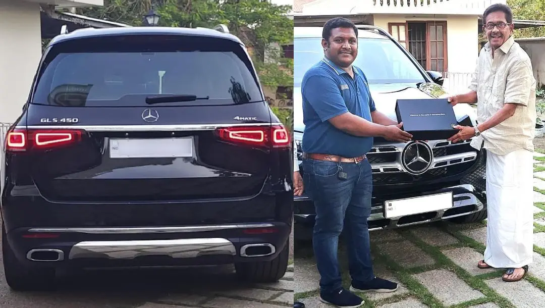 ഫഹദ് ഫാസില് സ്വന്തമാക്കിയ പുതിയ മെഴ്സിഡീസ് ബെന്സ് ജി.എല്.എസ് 450-യുടെ താക്കോല് അദ്ദേഹത്തിന്റെ പിതാവും സംവിധായകനുമായ ഫാസില് ഏറ്റുവാങ്ങുന്നു | Photo: Instagram/drivewithstars