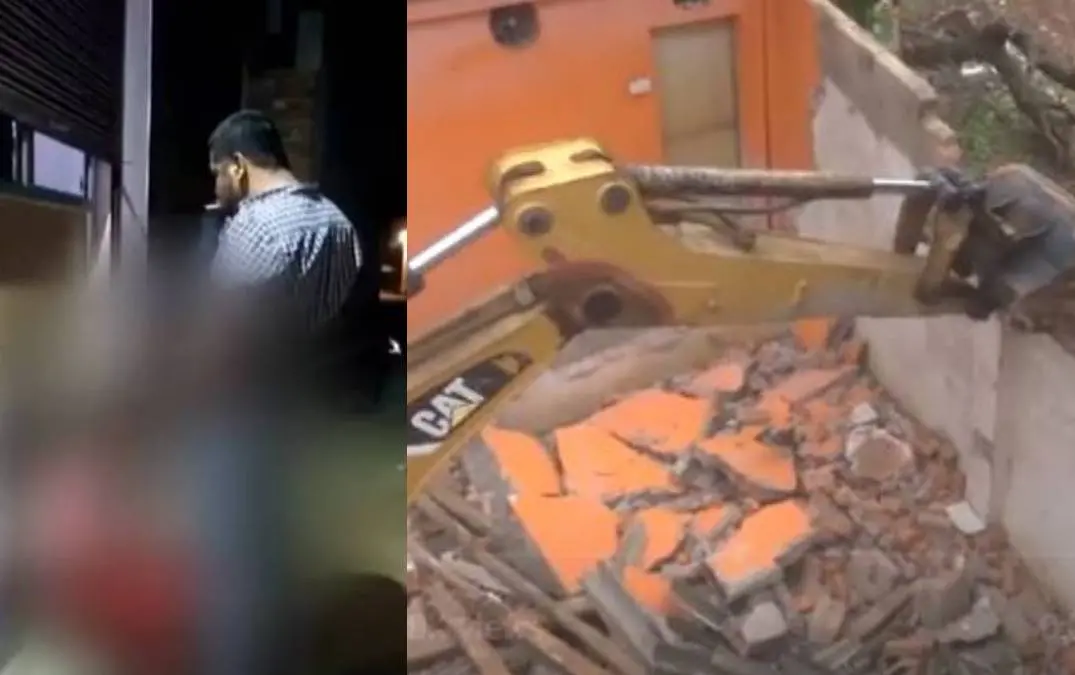 പ്രചരിച്ച വീഡിയോയില്നിന്ന്, വീട് പൊളിച്ചുനീക്കുന്ന ദൃശ്യം