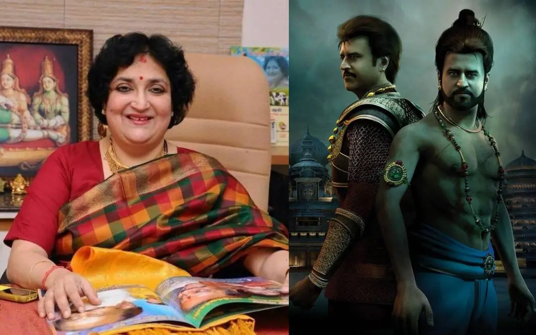 ലത രജനികാന്ത്, കൊച്ചടെെയാൻ പോസ്റ്റർ | photo: facebook/latha rajanikanth, rotten tomatoes.com