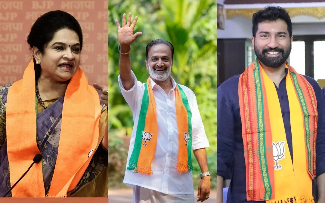 പത്മജ വേണുഗോപാല്, സി. രഘുനാഥ്, അനില് കെ. ആന്റണി | Photo: ANI, Facebook/ C Raghunath, Anil K Antony