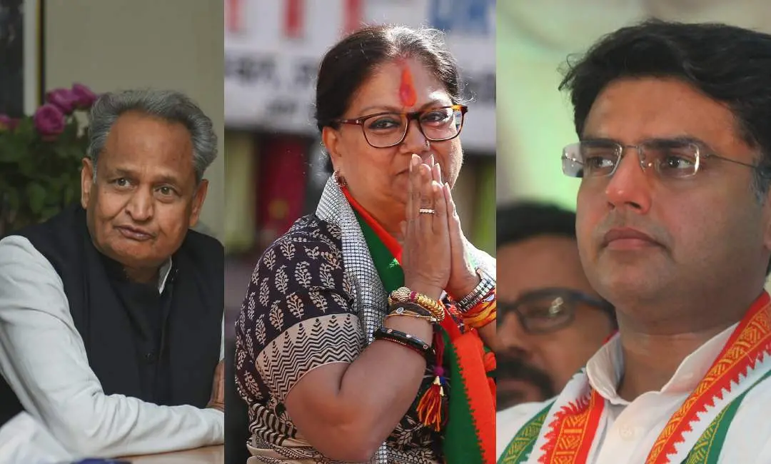 അശോക് ഗെഹ്ലോത്,വസുന്ധര രാജ സിന്ധ്യ, സച്ചിന് പൈലറ്റ്