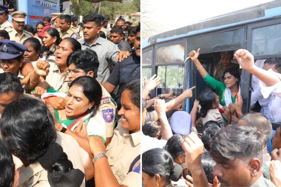 'YSR-ന്റെ മകളാണ്, ഭയപ്പെടുത്താനാകില്ല'; ആന്ധ്രാപ്രദേശ് കോണ്‍ഗ്രസ് അധ്യക്ഷ YS ശര്‍മിള അറസ്റ്റിൽ