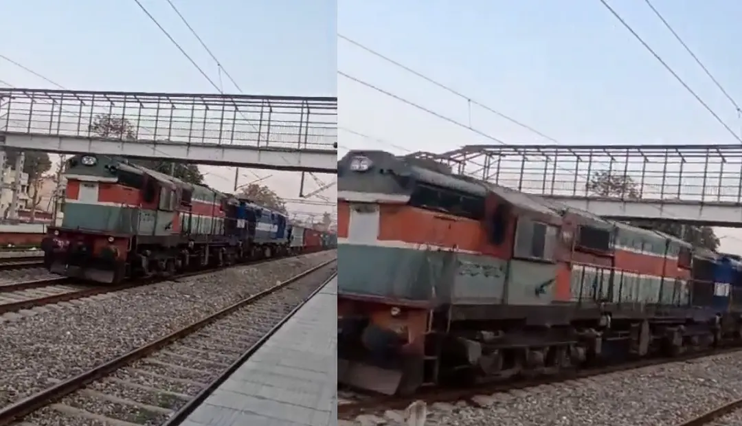 ലോക്കോ പൈലറ്റില്ലാതെ ട്രെയിന് സഞ്ചരിക്കുന്നതിന്റെ ദൃശ്യങ്ങള് | Photo:Twitter@karankapoor_ani