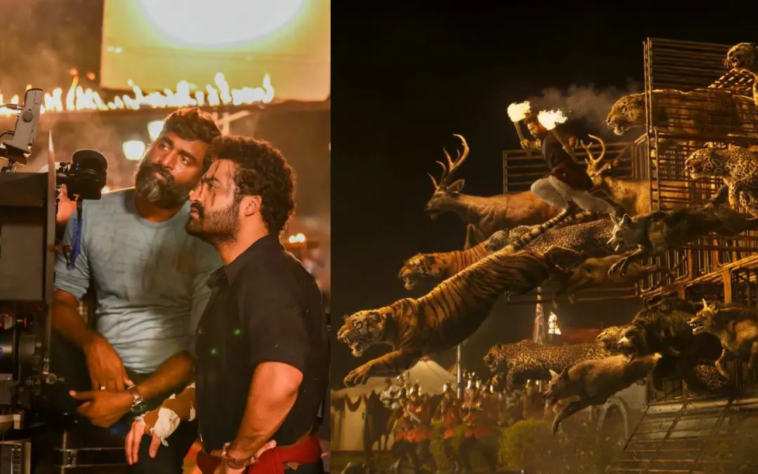 കെ.കെ. സെന്തിൽ കുമാറും ജൂനിയർ എൻ.ടി.ആറും, ആർആർആറിലെ സംഘട്ടനരംഗത്തിൽനിന്ന് | ഫോട്ടോ: www.instagram.com/dopkksenthilkumar/, twitter.com/RRRMovie