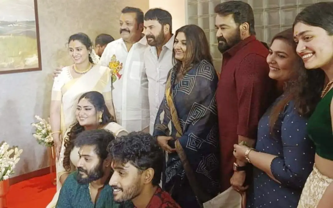 സുരേഷ് ​ഗോപിയും മമ്മൂട്ടിയും മോഹൻലാലും കുടുംബത്തിനൊപ്പം