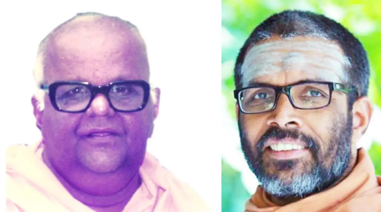 സ്വാമി ചിദ്ഘനാനന്ദ (ഇടത്ത്), സ്വാമി ചിദാനന്ദപുരി