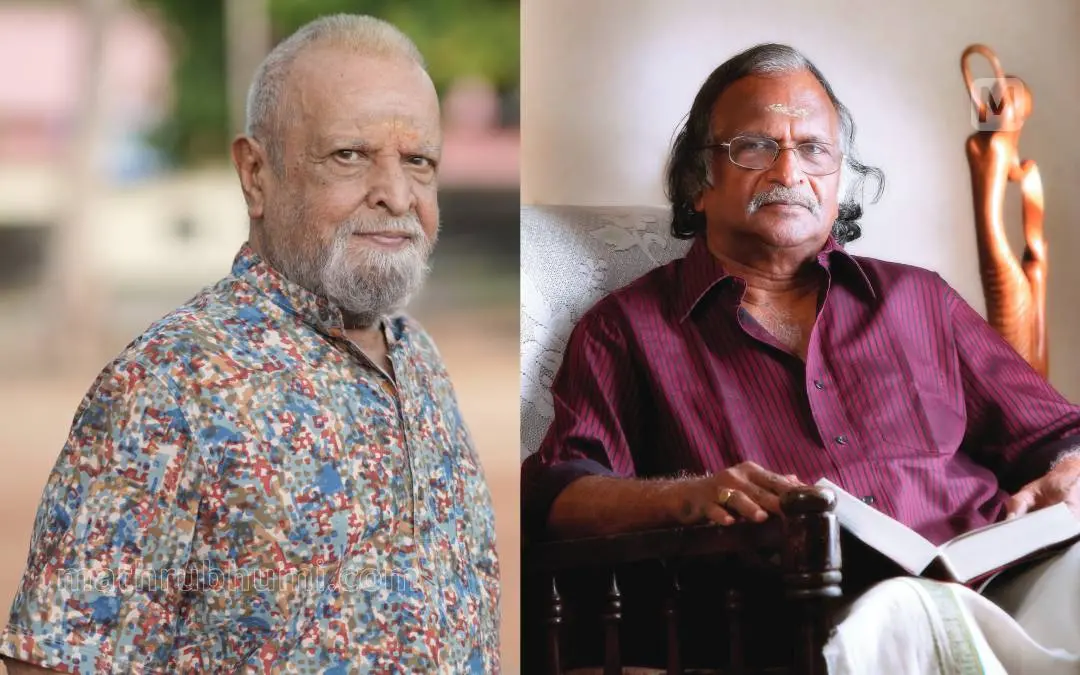 പി.ജയചന്ദ്രൻ, ശ്രീകുമാരൻ തമ്പി | ഫോട്ടോ: സുനിൽ മുദ്ര, വിവേക് ആർ നായർ \ മാതൃഭൂമി