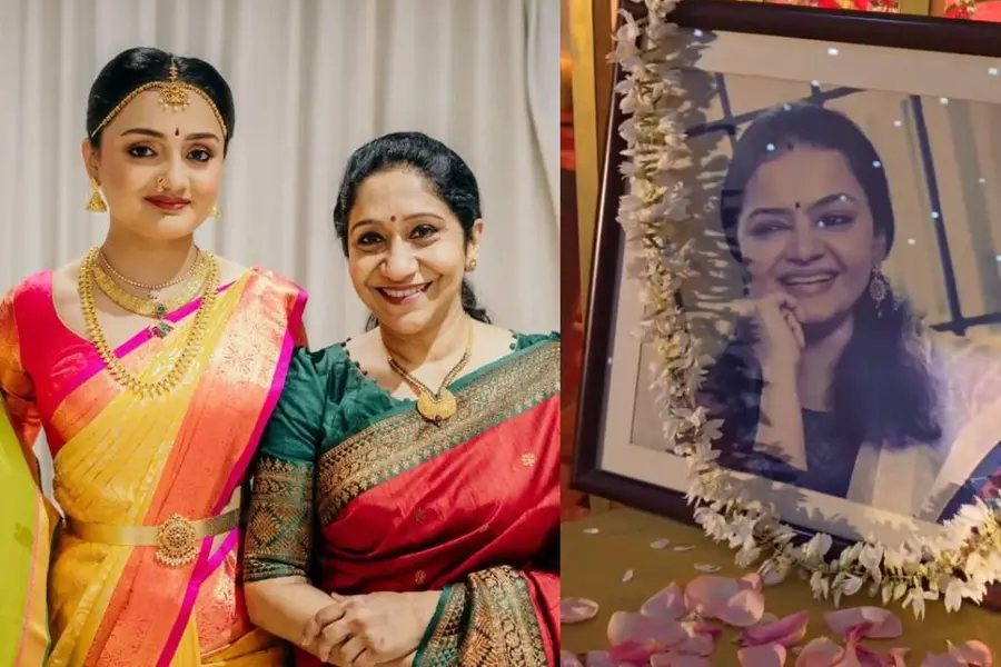 വിവാഹവേദിയിലെ നൊമ്പരക്കാഴ്ച്ചയായി രാധിക തിലകിന്റെ ചിത്രം; ദേവികയുടെ കൈപിടിച്ച് സുജാതാ മോഹന്