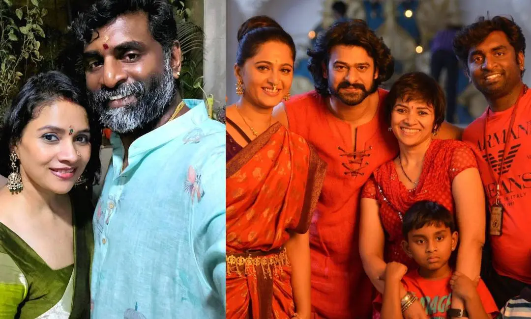 കെ.കെ സെന്തില് കുമാര് രൂഹിയോടൊപ്പം, ബാഹുബലി സിനിമയുടെ ചിത്രീകരണത്തിനിടെ കെ.കെ സെന്തില് കുമാറും രൂഹിയും പ്രഭാസ്, അനുഷ്ക ഷെട്ടി എന്നിവര്ക്കൊപ്പം| Photo: Team Pranushka/ Twitter