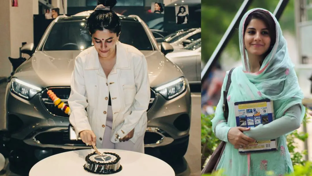 ഇഷ തല്വാര് പുതിയ വാഹനത്തിന് സമീപം | Photo: Autohanger/Isha takwar