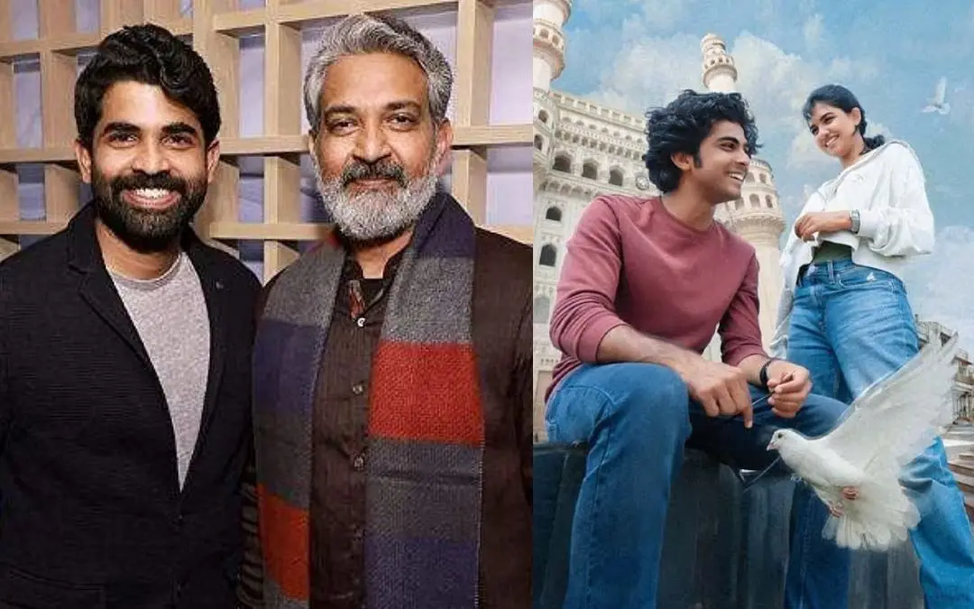 രാജമൗലിയും മകൻ കാർത്തികേയയും, പ്രേമലു പോസ്റ്റർ | photo: instagram/ ss karthikeya