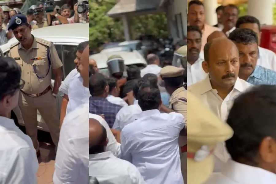 ജാമ്യംകിട്ടി, വീണ്ടും അറസ്റ്റിന് നീക്കം; കോടതിയിലേക്ക് ഓടിക്കയറി ഷിയാസ്, വെല്ലുവിളിച്ച് കുഴല്നാടൻ