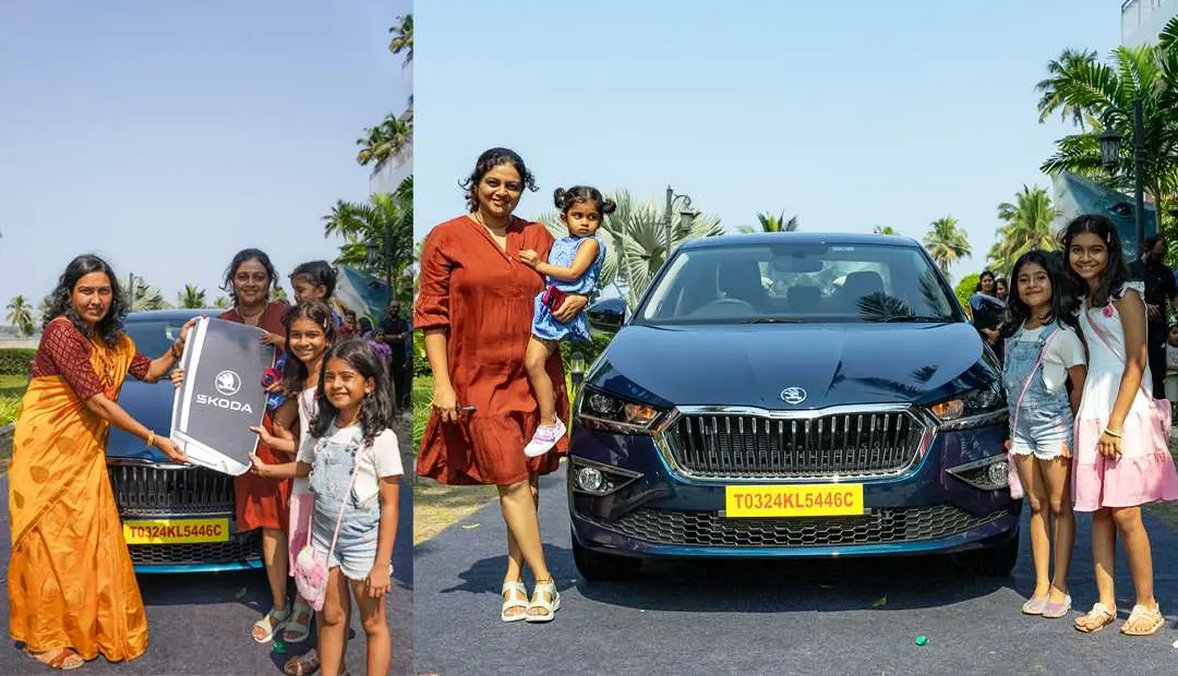 അശ്വതി ശ്രീകാന്ത് തന്റെ പുതിയ വാഹനത്തിന് സമീപം | Photo: EVM Skoda