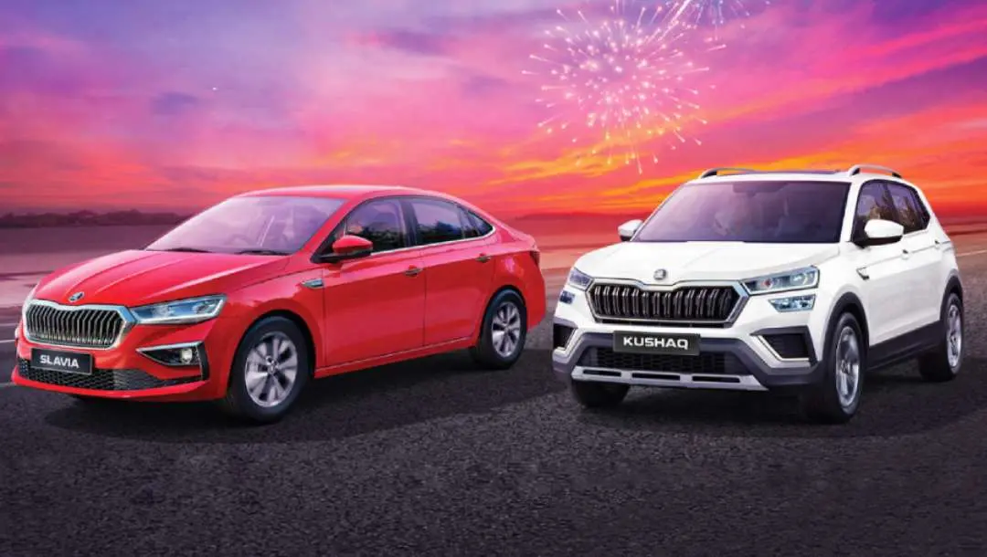 സ്കോഡയുടെ സ്ലാവിയ, കുഷാഖ് മോഡലുകള് | Photo: Skoda India