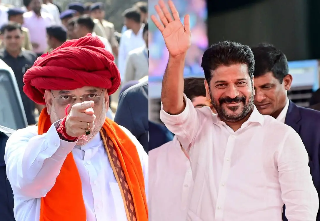 അമിത് ഷാ, രേവന്ദ് റെഡ്ഡി |ഫോട്ടോ:AFP,ANI
