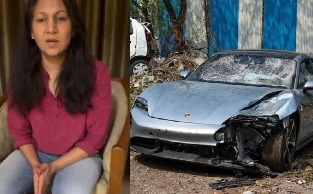 ശിവാനി അഗര്വാള്, അപകടമുണ്ടാക്കിയ പോര്ഷെ കാര് | Photo Courtesy: x.com/LogicLitLatte & x.com/tradeonlycrypto