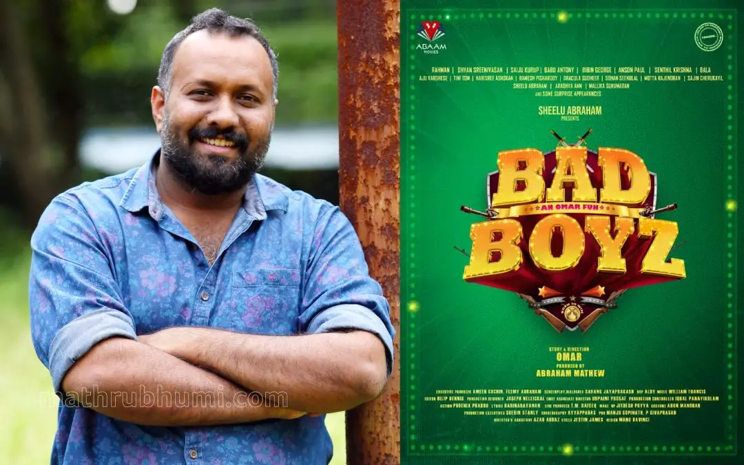 ഒമർ ലുലു, ചിത്രത്തിൻ്റെ പോസ്റ്റർ | ഫോട്ടോ: വി.പി. പ്രവീൺകുമാർ \ മാതൃഭൂമി