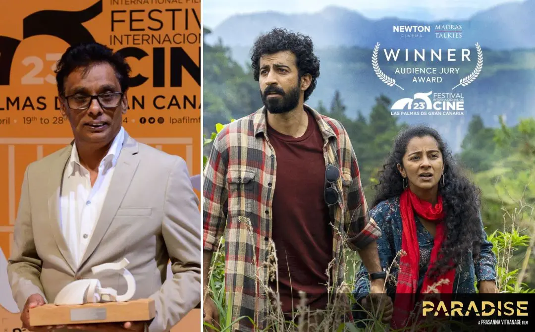 സംവിധായകൻ  പ്രസന്ന വിത്താനഗെ, പാരഡൈസ് സിനിമയുടെ പോസ്റ്റർ | ഫോട്ടോ: അറേഞ്ച്ഡ്