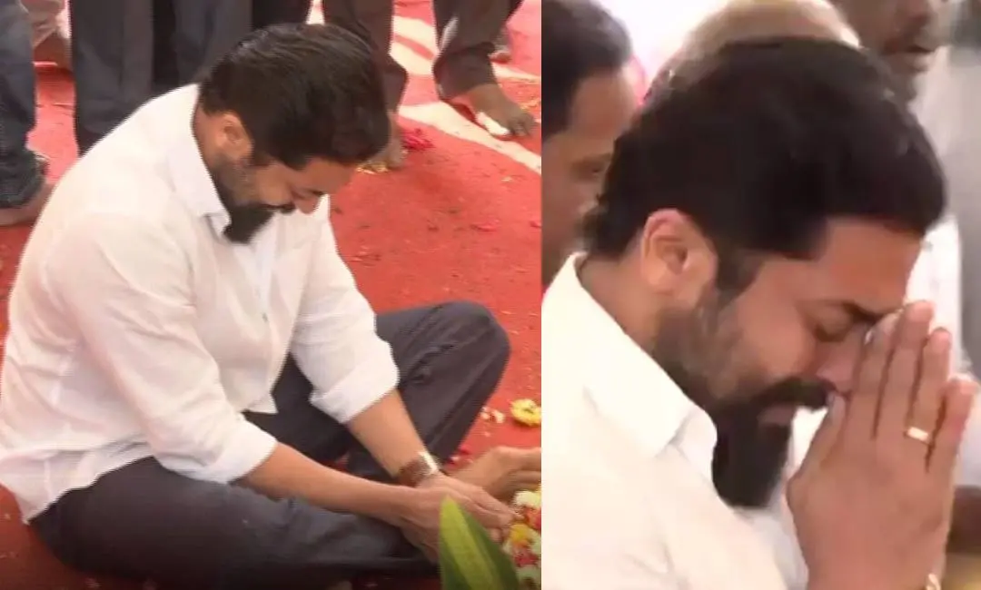 സൂര്യ വിജയകാന്തിന്റെ സ്മാരകത്തിന് മുന്നില് വികാരാധീനനാകുന്നു