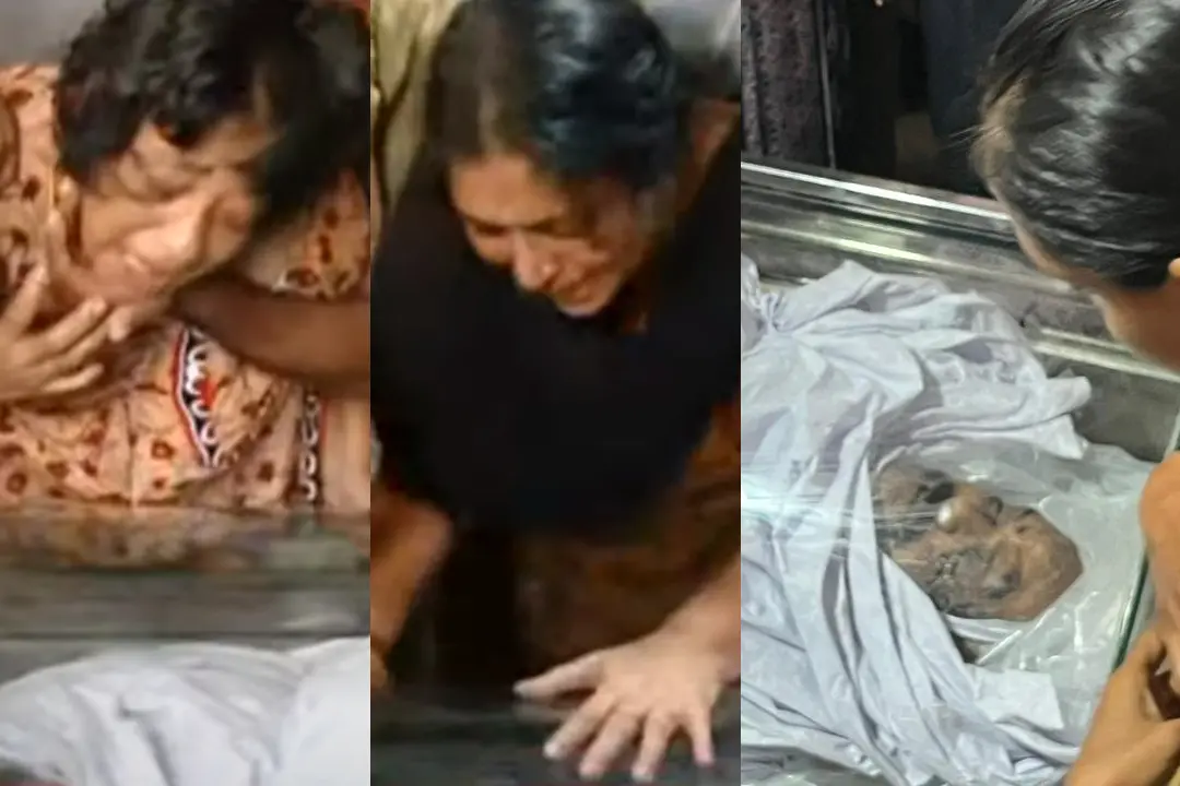 വിനോദിന്റെ മൃതദേഹം വീട്ടിലെത്തിച്ചപ്പോൾ പൊട്ടിക്കരയുന്ന അമ്മയും സഹോദരിയും | Photo: Mathrubhumi