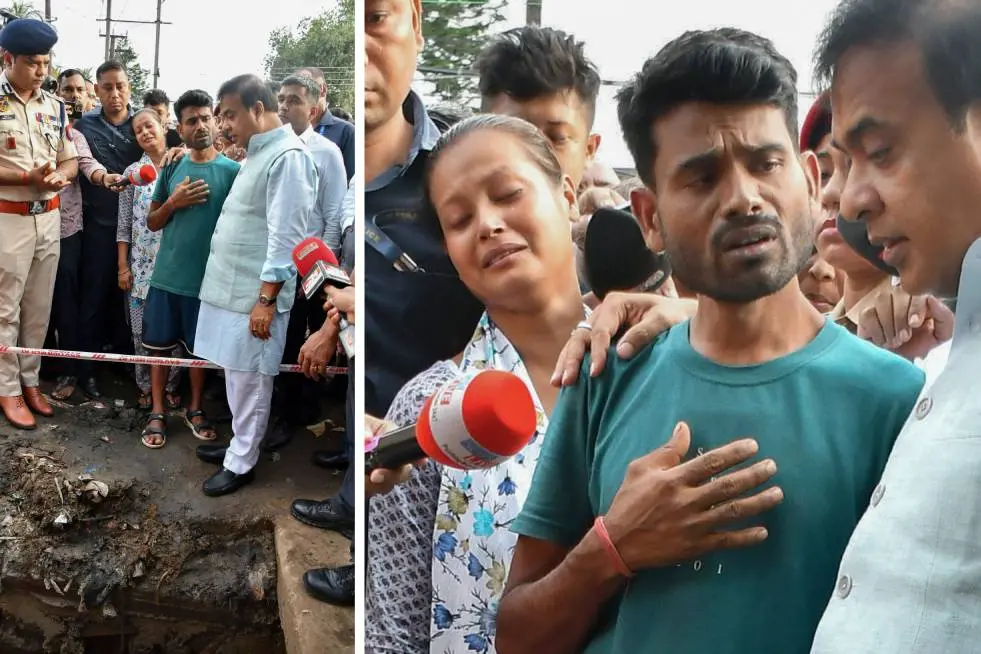 പിതാവിന്റെ സ്കൂട്ടറിൽനിന്ന് ഓടയിൽവീണു, 8 വയസുകാരനായി മൂന്നാംദിനവും തിരച്ചിൽ; പ്രളയദുരിതമൊഴിയാതെ അസം