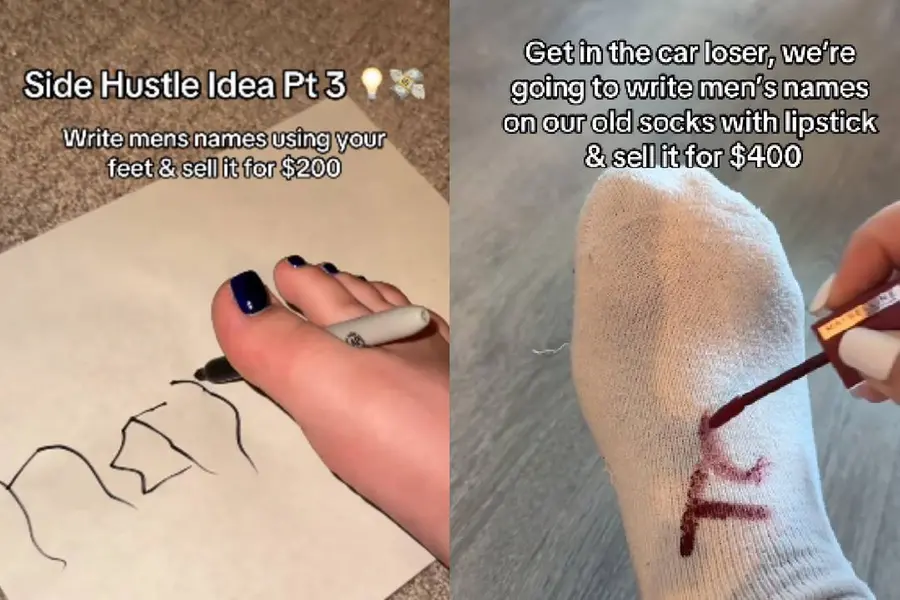 Written Toes Example വിചിത്രമായ ബിസിനസ്!; കാല്വിരല്കൊണ്ട് പുരുഷന്മാരുടെ പേരെഴുതി യുവതി ...