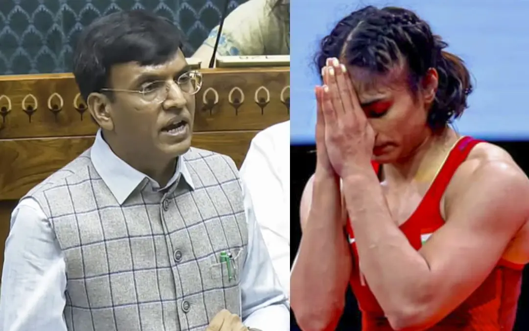 മന്സുഖ് മാണ്ഡവ്യ, വിനേഷ് ഫോഗട്ട് | Photo: PTI