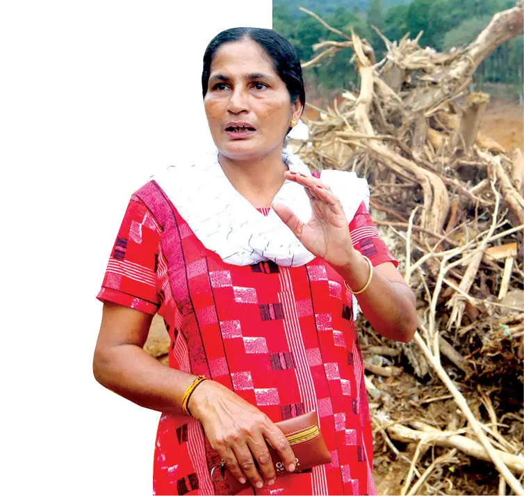 ഉരുൾപൊട്ടിയ മുണ്ടക്കൈയിലെ ദുരന്തസ്ഥലത്ത് ഗീത