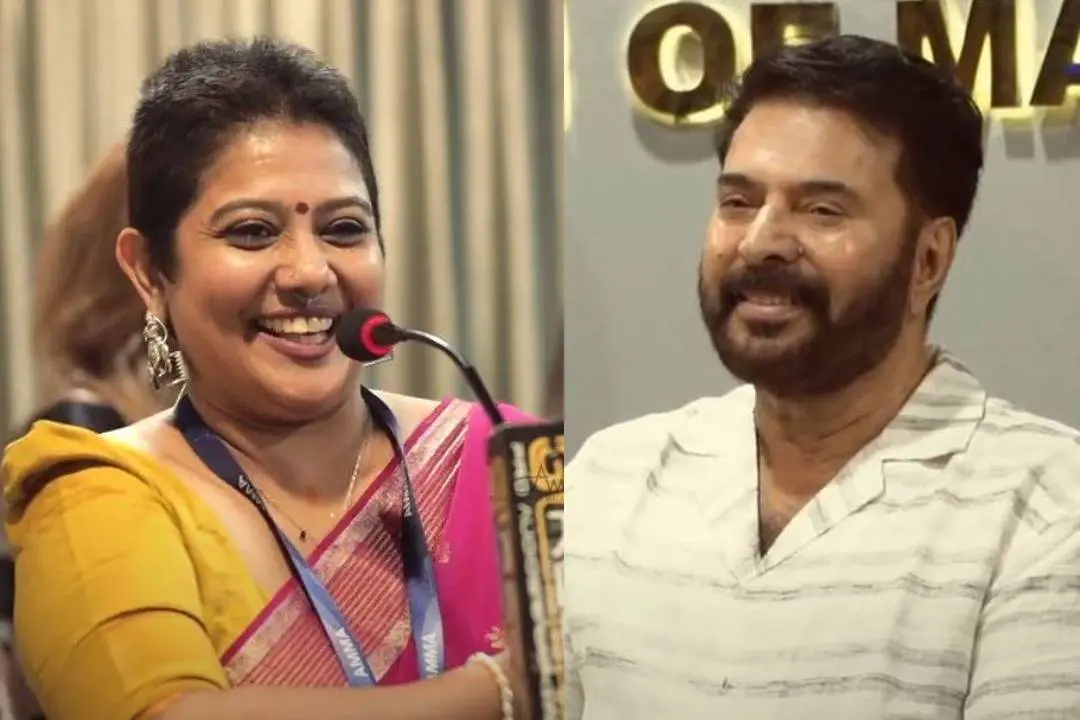 രചന നാരായണന് കുട്ടി/ മമ്മൂട്ടി | Photo: youtube/ amma