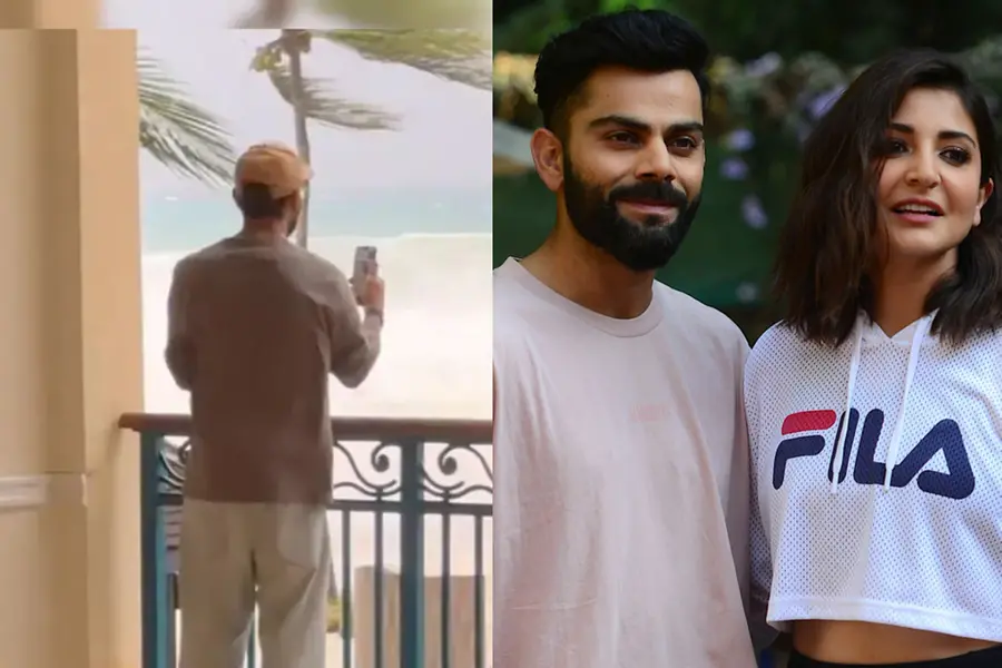 'ബെറില്' ചുഴലിക്കൊടുങ്കാറ്റിന്റെ ദൃശ്യങ്ങള് അനുഷ്കയെ കാണിച്ച് കോലി; വീഡിയോ വൈറല്