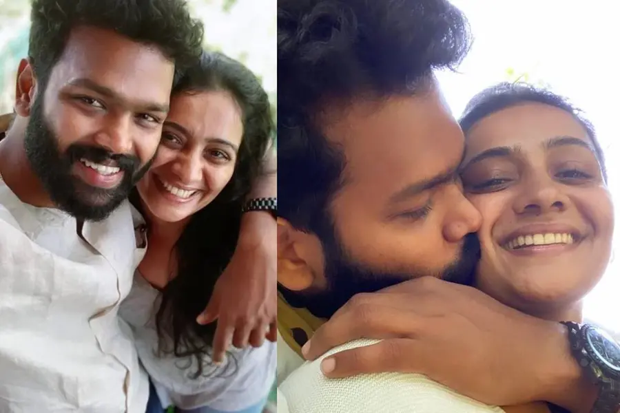 വിവാഹശേഷം ഒരുമിച്ചുള്ള ആദ്യ ചിത്രം; മീരയ്ക്ക് സ്നേഹചുംബനം നല്കി വിപിന്