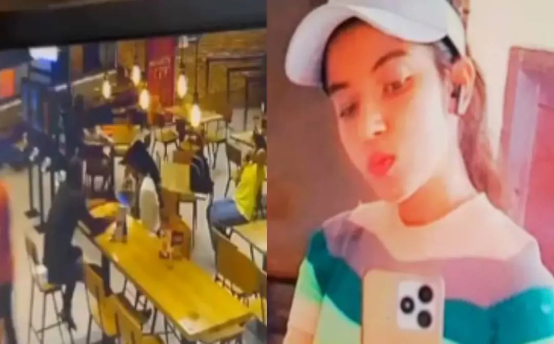 കൊലപാതകത്തിന് തൊട്ടുമുമ്പ് ബര്ഗര് കിങ് ഔട്ട്ലെറ്റില്നിന്നുള്ള സിസിടിവി ദൃശ്യം(ഇടത്ത്) പോലീസ് തിരയുന്ന അനു(വലത്ത്) | Photo Courtesy: twitter.com/PTI_News & twitter.com/TheLallantop