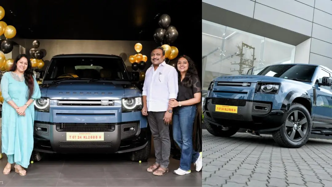 രഞ്ജിത്-ചിപ്പി എന്നിവര് സ്വന്തമാക്കിയ ഡിഫന്ഡര് | Photo: Land Rover Muthoot Motors
