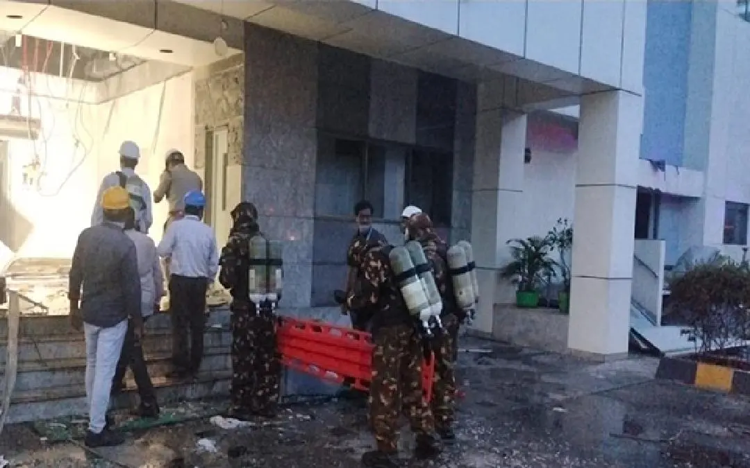 സ്ഫോടനമുണ്ടായ മരുന്നുനിർമാണകേന്ദ്രം| photo:ANI