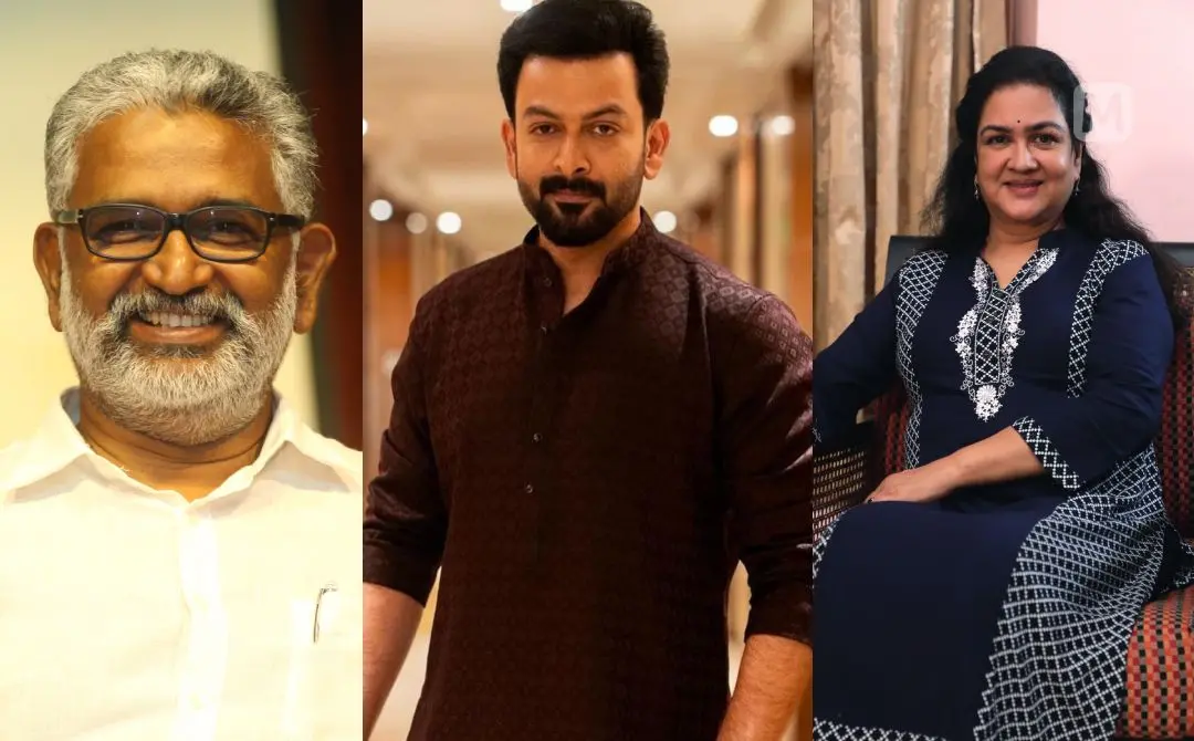 ബ്ലെസി, പൃഥ്വിരാജ്, ഉർവശി | ഫോട്ടോ: മാതൃഭൂമി, ഫെയ്സ്ബുക്ക്