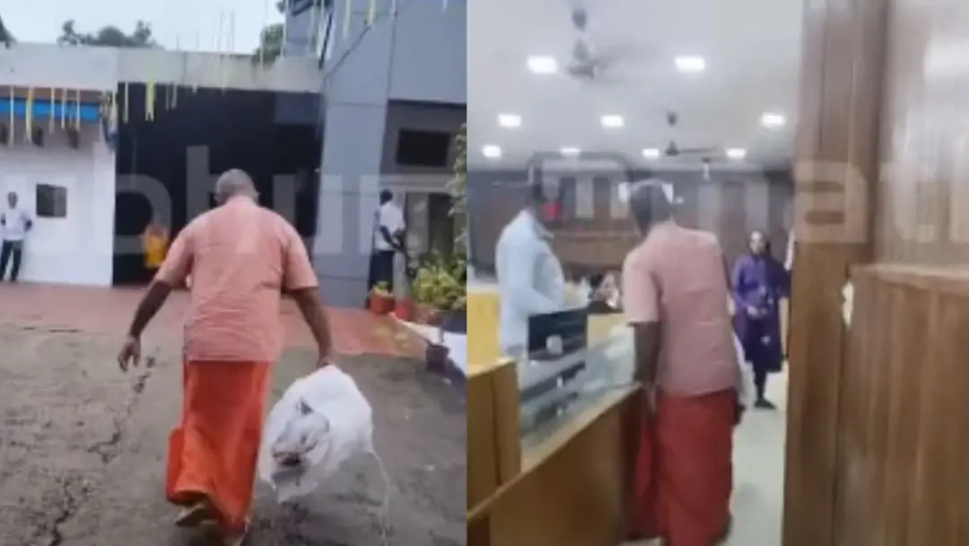 മാലിന്യം നിക്ഷേപിക്കുന്നു | Photo: Screengrab/ Mathrubhumi News