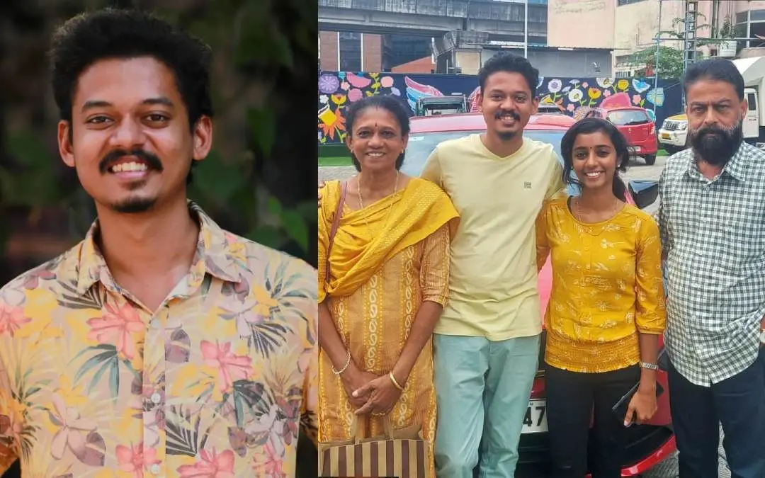 സംഗീത് പ്രതാപ്, സംഗീത് കുടുംബത്തിനൊപ്പം | photo: instagram/sangeeth prathap