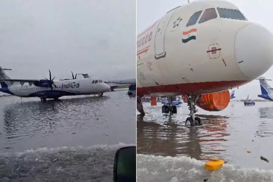 കനത്ത മഴയില് മുങ്ങി കൊല്ക്കത്ത; വിമാനത്താവളത്തിന്റെ റണ്വേയിൽ വെള്ളക്കെട്ട് | വീഡിയോ