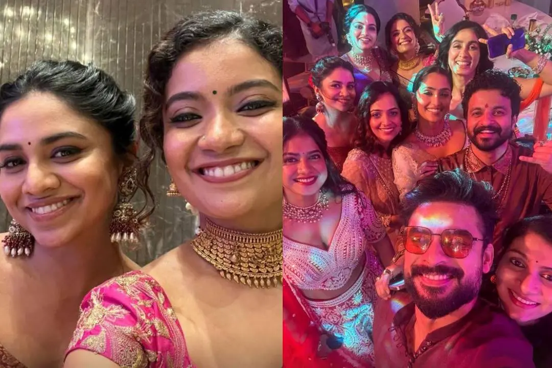 അന്ന ബെന്നും മീനാക്ഷി ദിലീപും/ നവരാത്രി ആഘോഷത്തിനെത്തിയ താരങ്ങള് | Photo: instagram/ anna ben
