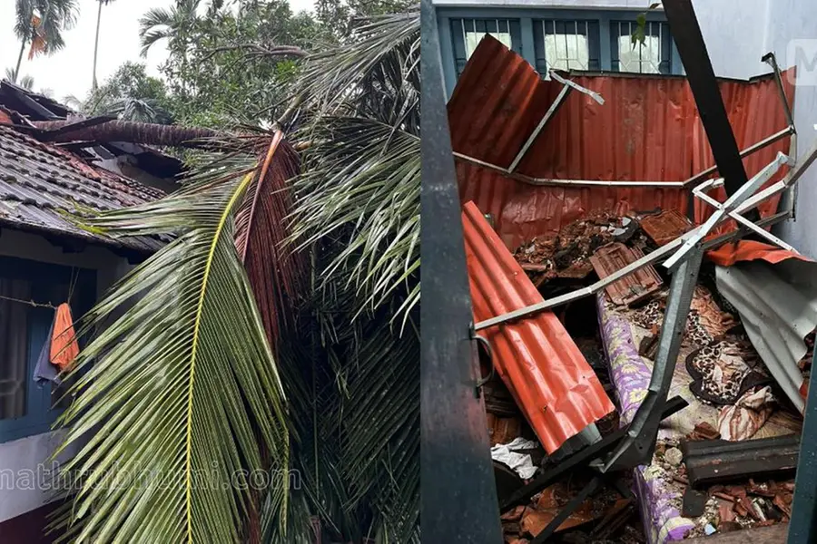 കോഴിക്കോട്ട് ശക്തമായ മഴയിലും കൊടുങ്കാറ്റിലും മരംവീണ് വീട് തകർന്നു; വീട്ടുടമയ്ക്ക് പരിക്ക്