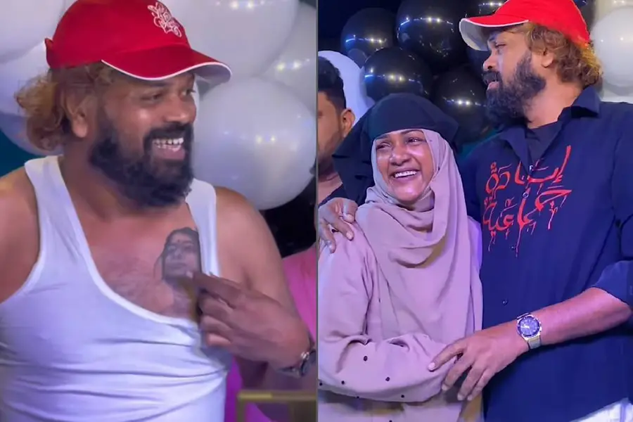 സാജുവിന് ആരാധകർ നൽകിയ കിടിലൻ സമ്മാനം; പിറന്നാൾ ദിനത്തിൽ സർപ്രൈസായി ദുബായിലെത്തി ഭാര്യ രശ്മി