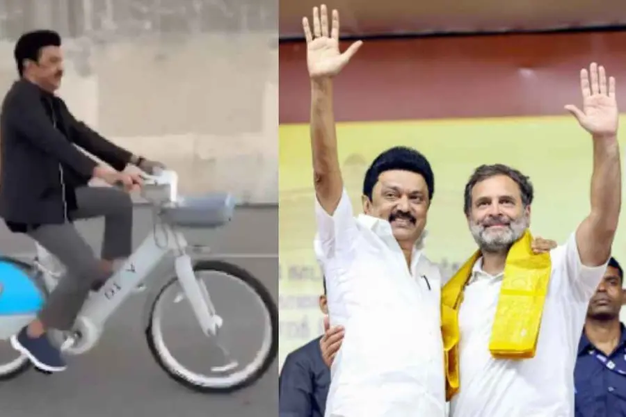 യു.എസിൽ സ്റ്റാലിന്റെ സൈക്കിൾ സവാരി; എപ്പോഴാണ് നമ്മളൊന്നിച്ച് ചെന്നൈയിൽ സൈക്കിൾ ചവിട്ടുകയെന്ന് രാഹുൽ