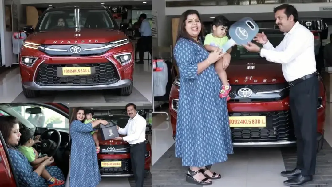 സ്നേഹ ശ്രീകുമാര് പുതിയ വാഹനം ഏറ്റുവാങ്ങുന്നു | Photo: Instagram/Sneha Sreekumar