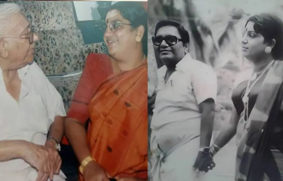 ഉഷാറാണി ഭർത്താവ് എൻ. ശങ്കരൻനായർക്കൊപ്പം