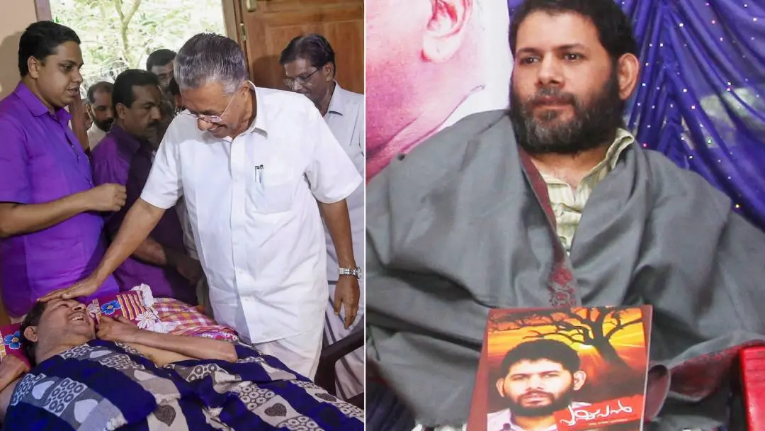 പിണറായി വിജയൻ ഫേസ്ബുക്കിൽ പങ്കുവെച്ച ചിത്രം, പുഷ്പൻ | Photo: https://www.facebook.com/PinarayiVijayan, മാതൃഭൂമി
