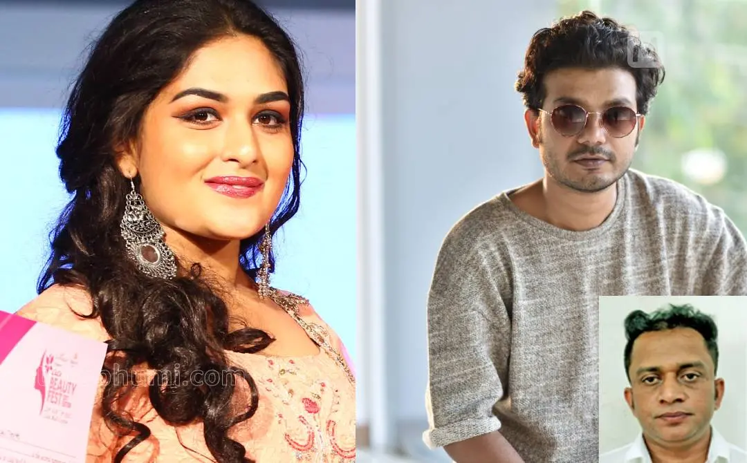 പ്രയാഗ മാര്‍ട്ടിന്‍, ശ്രീനാഥ് ഭാസി. ഇന്‍സെറ്റില്‍ ഓംപ്രകാശ് | ഫോട്ടോ: മാതൃഭൂമി